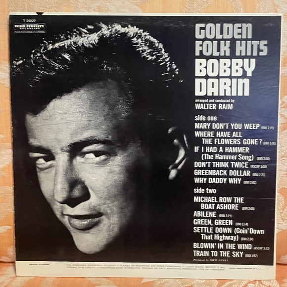 ✌️ Vintage Golden Folk Hits Bobby Darin 1963 Capitol Records Vinyl ✌️ - Picture 4 of 4